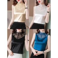 ราคา เสื้อกล้ามซาติน ผ้ายืด สวยหรู ตัดต่อแนบเนื้อ (44268179384)