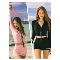 ราคา ชุดว่ายน้ำเกาหลีใหม่ ชุดว่ายน้ำสองชิ้นแบบสูงเอว ดีไซน์เกาหลีทันสมัย สวมใส่สบายช่วยปกปิดพุง (44264742474)