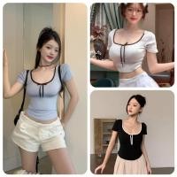 ราคา เสื้อยืดแขนสั้นผู้หญิง ทรงเข้ารูป สวมใส่สบาย (44107184007)