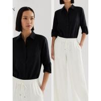 ราคา เสื้อเชิ้ตผ้าชีฟอง สีดำ ใส่สบาย สไตล์เกาหลี (44067299356)