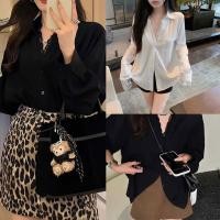 ราคา เสื้อคลุมแขนยาว คอวี ลายลูกไม้ ใส่สบาย (43609987342)