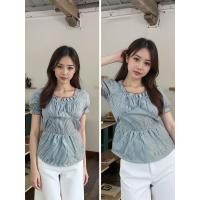 ราคา เสื้อครอปแขนสั้น ผ้าลายทาง ดีไซน์สวย ใส่สบาย (43167310786)