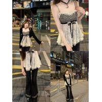 ราคา ชุดลูกไม้ลายสก็อตสำหรับฤดูใบไม้ร่วง มาพร้อมเสื้อยีนส์และคาร์ดิแกน (40721920040)