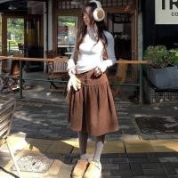 ราคา กระโปรงเอวสูงวินเทจ แบบ Corduroy ก้านปุ่ม การออกแบบใหม่สำหรับฤดูใบไม้ร่วงและฤดูหนาว (25947687154)