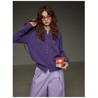 ราคา คาร์ดิแกนผู้หญิงสไตล์ย้อนยุค สีม่วง กระดุมสีแดงแถวเดียว นุ่มเหมือนข้าวเหนียว ออกแบบพิเศษรอบคอ เหมาะสำหรับสวมใส่ในช่วงต้นฤดูใบไม้ร่วง (27192838072)