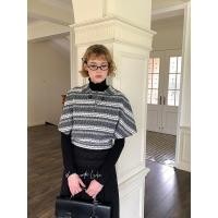 ราคา ผ้าคลุมไหล่Phil Island แขนกว้างแบบสวิง ลายตัดกันสีสดใส (56400945547)