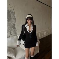 ราคา ชุดสองชิ้นเสื้อคอวีถักทอด้วยกระโปรงเอวลอย (43269472103)