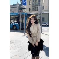 ราคา เสื้อเชิ้ตลูกไม้แขนยาว เอวกระชับสไตล์ฝรั่งเศส (42268420352)
