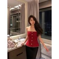 ราคา ด้านบนสั้นผู้หญิง สไตล์ฝรั่งเศสระดับไฮเอนด์ สีแดง สำหรับฤดูใบไม้ร่วง (41722672709)