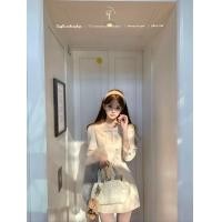 ราคา ครีมแบรนด์ Peter Pan ชุดเดรสสไตล์ปักกระดุมสองแถวพร้อมโบเนcker กระโปรงสายเดี่ยวรัดรูปร่างผู้หญิง (54552471096)