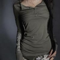 ราคา อเมริกันย้อนยุคพังก์ฤดูใบไม้ร่วงออกแบบแขนแหวนรูปแบบโลหะร้อนเพชรพื้นฐาน จุดต่ําสุด เสื้อแขนยาวเสื้อยืดด้านบน (53702402888)