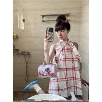ราคา Retro Sweet Bow Tie แขนกุดลายสก๊อตสีแดง Halterneck ชุดผู้หญิงฤดูร้อนสไตล์ใหม่หลวมกระโปรงสั้นอินเทรนด์ (27334937894)