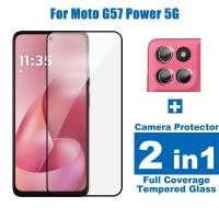ราคา 2 in 1 สําหรับ Moto G57 Power 5G HD กระจกนิรภัยป้องกันหน้าจอสําหรับ Motorola Moto G66y G66J G06 G86 G15 G67 G57 Power G56 G85 G04S G04 G96 5G Full Coverage ฟิล์มแก้ว เลนส์ (52001963887)