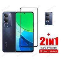 ราคา Vivo Y19s กระจกนิรภัยสําหรับ Vivo V40 Lite 5G IDN V25 V27 V29 V30 V40 Pro 5G Y76 Y56 Y36 Y16 Y58 Y38 Y28 Y27 Y27 Y27s 2 in 1 ป้องกันหน้าจอกระจกเลนส์กล้อง (44109092888)