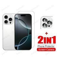 ราคา IPhone 16 Proฟิล์มกระจกนิรภัยสําหรับiPhone 14 15 16 Plus Pro Max 13 12 11 Pro Max SE 2020 2022 X XS Max XR 8 7 6 6s Plus 2 in 1 เลนส์กล้องกระจกนิรภัยป้องกันหน้าจอ (41362419577)