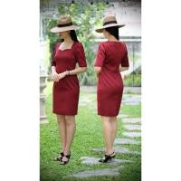 ราคา เดรสสีพื้น สวย เรียบหรู ทรงสุภาพ ชุดเดรสแฟชั่น พร้อมส่ง (6587527810)