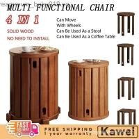 ราคา คาเว ไม่ต้องติดตั้ง เก้าอี้ไม้เนื้อแข็งพับได้ ฟังก์ชันหลากหลาย เก้าอี้รับประทานอาหารแบบถอดได้พร้อมล้อ ห้องรับประทานอาหาร ห้องนั่งเล่น โต๊ะกาแฟ Kw019 (26980937608)