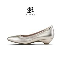 ราคา SIRENA รองเท้าหนังแท้ ส้น 1 5 นิ้ว รุ่น MARINA สีทองอ่อน รองเท้าคัทชูผู้หญิง (13767643241)