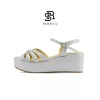 ราคา SIRENA รองเท้าเจ้าสาว เปิดหน้า ส้นเตารีด สูง 2 5 นิ้ว รุ่น ALISA สีเงิน (18654717824)