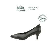 ราคา POLO CLUB รองเท้าหนังแท้ รุ่น EX 1930 สีดำ รองเท้ารับปริญญาส้นแหลม สูง 2 นิ้ว (23733402162)