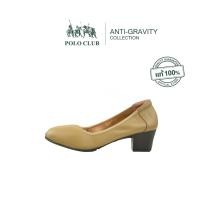 ราคา POLO CLUB รองเท้าหนัง รุ่น AG 1923 สีกากี รองเท้าคัดชูผู้หญิง สูง 2 นิ้ว (21576560849)
