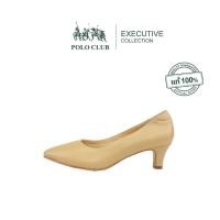 ราคา POLO CLUB รองเท้าหนังแท้ รุ่น EX 1931 สีเบจ รองเท้าคัทชูผู้หญิง สูง 2 นิ้ว (23651731800)