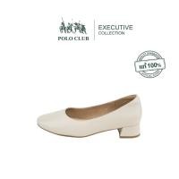ราคา POLO CLUB รองเท้าหนังแท้ รุ่น EX 1000 สีOFF WHITE รองเท้าทำงานผู้หญิง ส้นสูง 1 นิ้ว (41271338752)