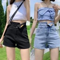 ราคา ส่งไวจากไทย N616 S 3XL Big Size กางเกงยีนส์ กางเกงยีนส์ขาสั้น กางเกงยีนส์เอวสูง ทรงหลวม สไตล์เกาหลี (28956263460)