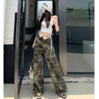 ราคา กางเกงเอวสูง กางเกงขากว้าง เอวขอบพับ ลายทหาร เอวสูง สตรีทสไตล์ 1706 (29185723980)