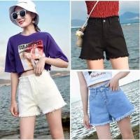 ราคา 9951 กางเกงขาสั้นผ้ายีนส์ขากว้างของผู้หญิงสไตล์เกาหลีขอบดิบกางเกงยีนส์สั้นกางเกงขาสั้นเอวสูงนักเรียน (27300873911)