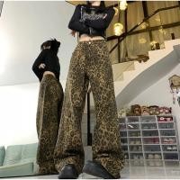 ราคา กางเกงยีนส์ กางเกงยีนส์เอวสูง ลายเสือดาว หลวมๆ เท่ๆ สไตล์สตรีทย้อนยุค 772 (25237652766)