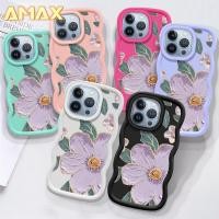 ราคา ปลอกซิลิโคนสําหรับiPhone 6 6S 7 8 Plus X XS Max XR SE iPhone 11 Pro Maxแฟชั่นภาพวาดสีน้ํามันสีม่วงดอกไม้Wave Shape Edgeปกหลัง (42515314571)