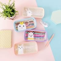 ราคา SALE ล้างสต๊อก กระเป๋าดินสอ สัตว์น้อยสีขาว White Animal Transparent Pencil Case ตาข่าย Bag กล่องดินสอ กระเป๋าดินสอ (6942145387)
