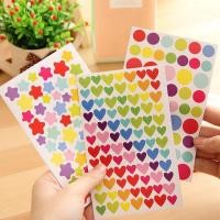 ราคา SALE ล้างสต๊อก สติกเกอร์ Rainbow Color Code ดาว หัวใจ วงกลม DIY Sticker Stickers Sheet สติ๊กเกอร์ ไดคัท (1880198685)