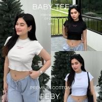 ราคา FEBY BABY TEE PREMIUM COTTON เสื้อยืดผู้หญิง คอกลม สกรีนสีแดงมุก FEBY MONTHS OF LOVE (29770699941)