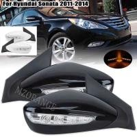 ราคา รถประตูปีกด้านข้างกระจกมองหลังสําหรับ ฮุนได โซนาต้า 2011 2012 2013 2014 กระจกมองหลังไฟเลี้ยวไฟ 5เข็มหมุด ประกอบ (57751780317)