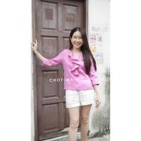 ราคา เสื้อเเขนศอกคอระบายย้วย ลินินแท้ Chotiwa (24261426206)