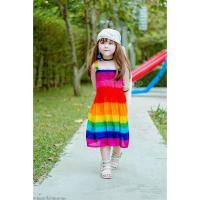 ราคา ชุดเดรสฮาวายสาวน้อย ลายสายรุ้ง ลายดอก (2937682969)