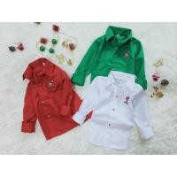 ราคา คริสต์มาสต์ เชิ้ตแขนยาวเด็ก คอจีน คอปก ผ้าคอตตอน ไซร์ S M L XL (12697654778)