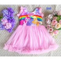 ราคา B88 ไซร์กลางๆ เดรสลายม้าโพนี่ ตัวเสื้อผ้าสกูบ้าพิมพ์ลาย กระโปรงผ้ามุ้งระบายน่ารักมากค่ะ ใส่สบายมากๆ ค่ะ รอบอก 25 นิ้ว (6501197744)