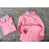 ราคา เสื้อเชิ๊ตเด็กสีชมพู แขนสั้น ยาว คอปก คอจีน (18475129676)