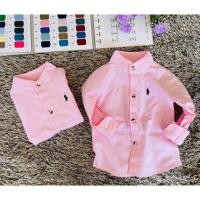 ราคา เสื้อเชิ๊ตเด็กสีชมพู แขนยาว คอปก คอจีน เนื้อผ้า คอตตอน (15630997722)