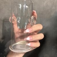 ราคา 24ชิ้น พีชหัวใจสวมใส่เล็บแท็บเล็ต เล็บปลอมที่ถอดออกได้ ทําเล็บมือ (44600799614)