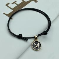 ราคา สร้อยข้อมือคู่รักแบบเชือกขี้ผึ้งสีดำ พร้อมอักษร 26 ตัว สัญลักษณ์แห่งมิตรภาพและความรักสำหรับผู้หญิง (51102635332)