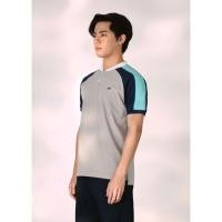 ราคา CROCODILE GREY COLOUR BLOCK BOMBER COLLAR CUSTOM FIT POLO SHIRT เสื้อโปโลคอบอมเบอร์สีเทาคัลเลอร์บล็อคทรงคัสตอมฟิต (42107122127)