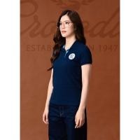 ราคา CROCODILE NAVY WOMEN TAPERED FIT POLO SHIRT WITH EMBROIDERY เสื้อโปโลแขนสั้นสีกรมทรงเข้ารูปลายปัก (28482000605)