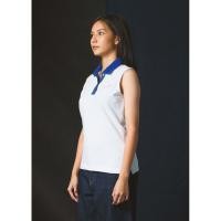 ราคา CROCODILE WHITE WOMEN TAPERED FIT SLEEVELESS POLO WITH EMBROIDERY (28889954792)