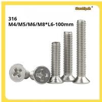 ราคา SUS316 Cross Countersunk Head Bolt M4 M5 M6 M8 L6 100mm RC TH (43569222936)