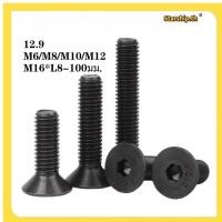 ราคา STARSHOP น็อต สกรู หัวจม เตเปอร์ เหล็กแข็ง 12 9 เกลียวมิล หยาบ M6 M8 M10 M12 M16 L8 100 มม Flat Head Hex Socket Machine Screw Grade 12 9 RB TH1 (43968561914)