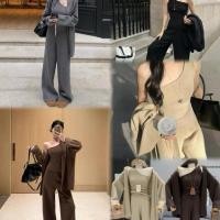 ราคา Set 3 ชิ้น ผ้าไหมพรมตัวเสื้อด้านในเป็นเสื้อเฉียงไหล่ เสื้อคลุมปกกล้วย กางเกงขายาวทรงตรงเอวใส่ยางยืด (49900855423)